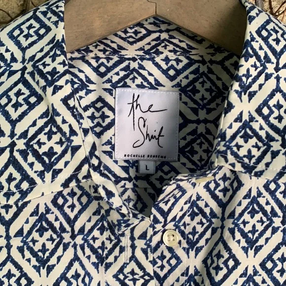 The Shirt by Rochelle Behrens Navy and White Geometric Dress - Picture 2 of 11